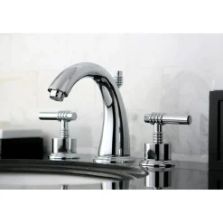 8-Inch Widespread Bathroom Faucet with Brass Pop-Up 8