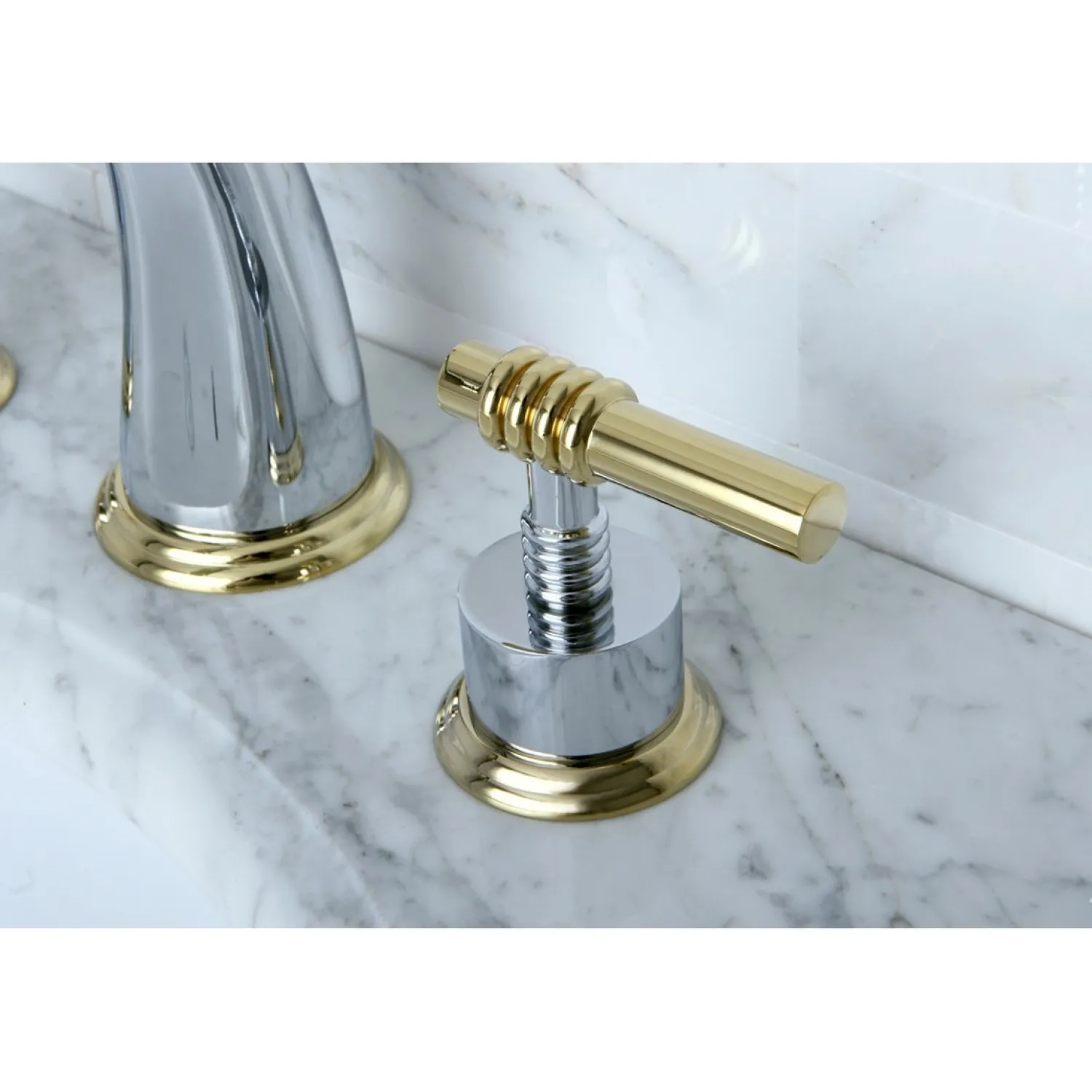 8-Inch Widespread Bathroom Faucet with Brass Pop-Up 8" Widespread