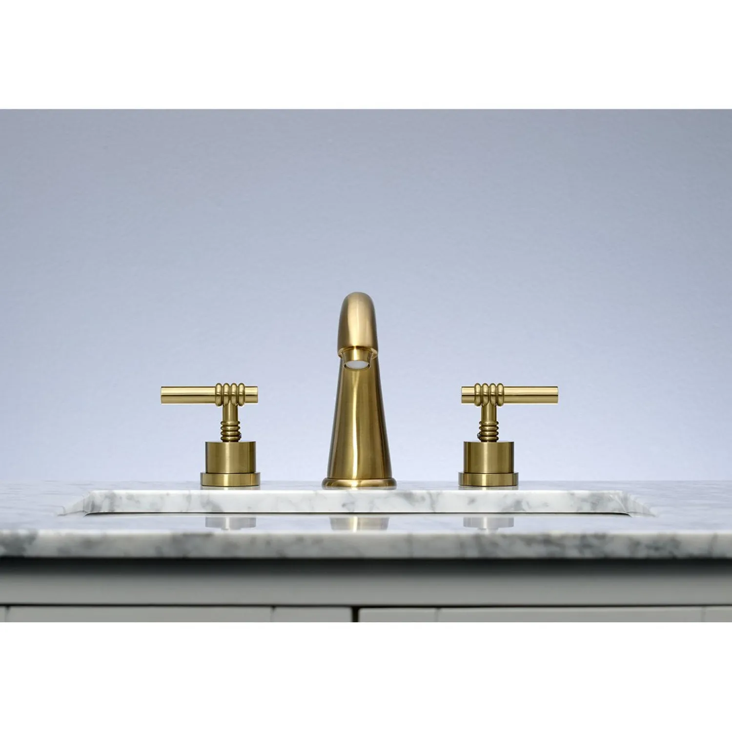 8-Inch Widespread Bathroom Faucet with Brass Pop-Up 8" Widespread