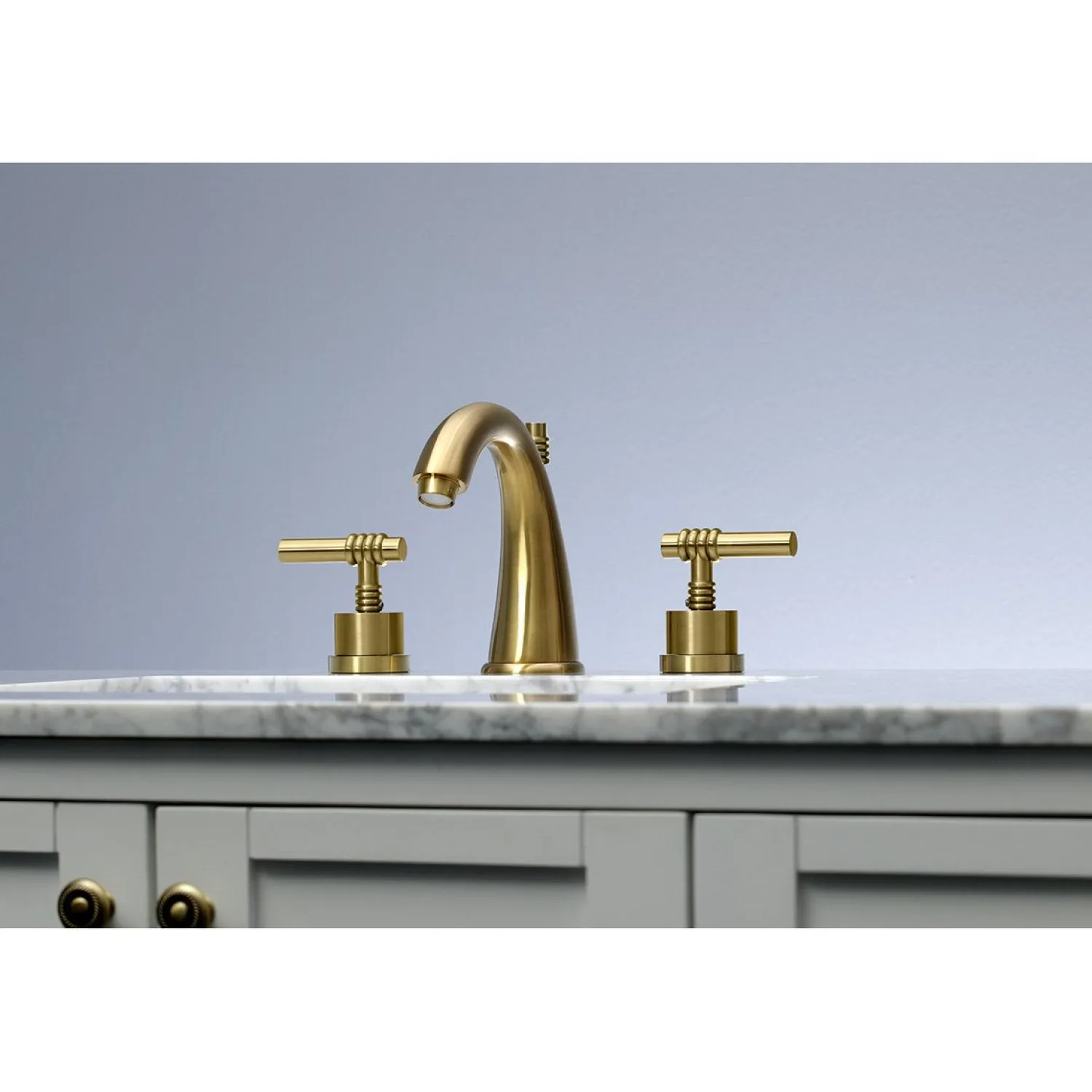 8-Inch Widespread Bathroom Faucet with Brass Pop-Up 8" Widespread