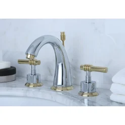 8-Inch Widespread Bathroom Faucet with Brass Pop-Up 8