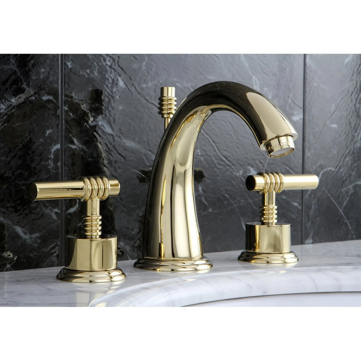 8-Inch Widespread Bathroom Faucet with Brass Pop-Up 8" Widespread