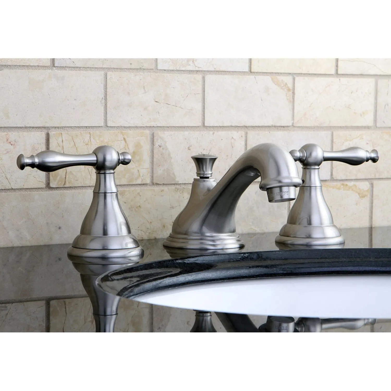 Sale 8-Inch Widespread Deck Mount Bathroom Faucet with Brass Pop-Up 8" Widespread