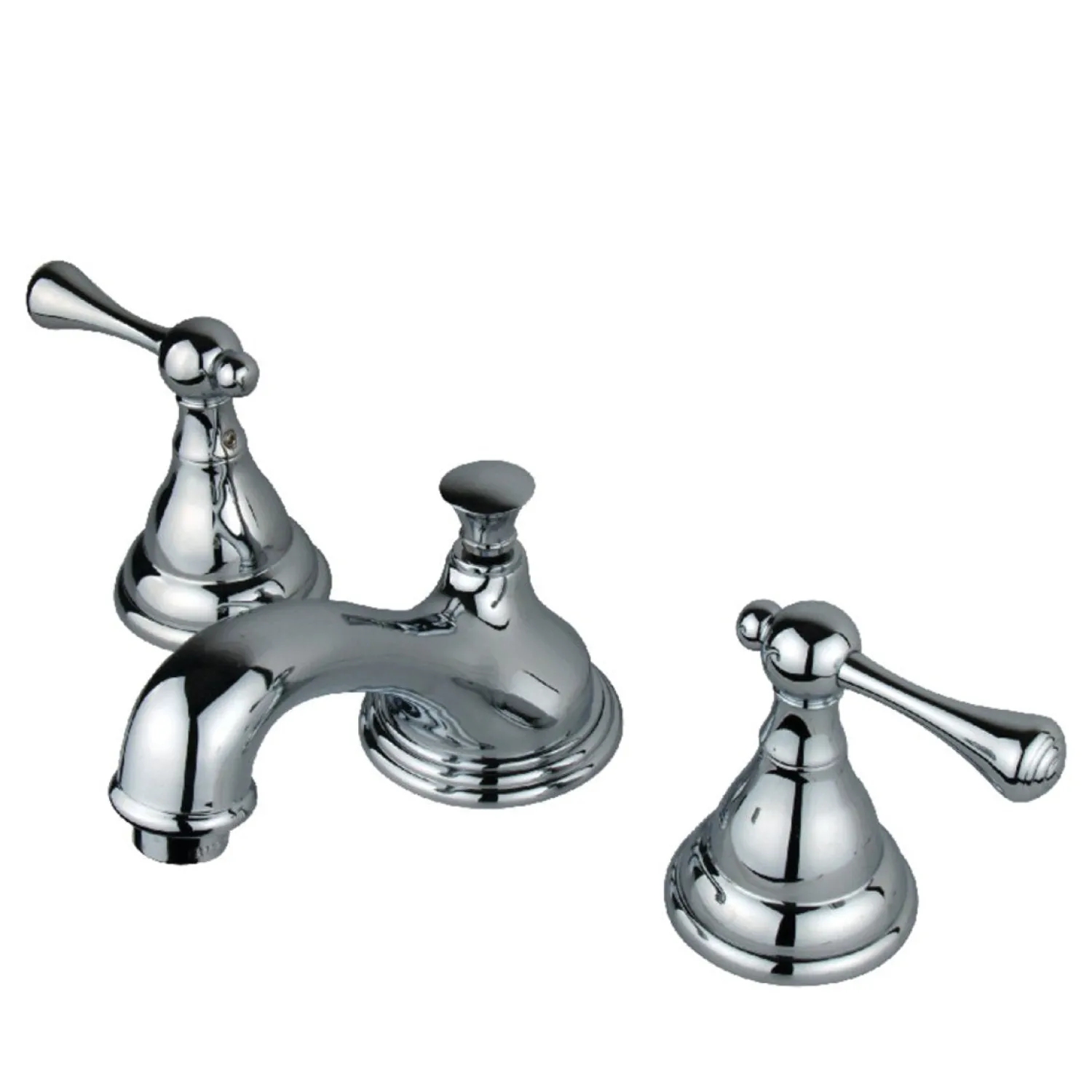 Hot 8-Inch Widespread Three-Hole Bathroom Faucet with Brass Pop-Up 8" Widespread