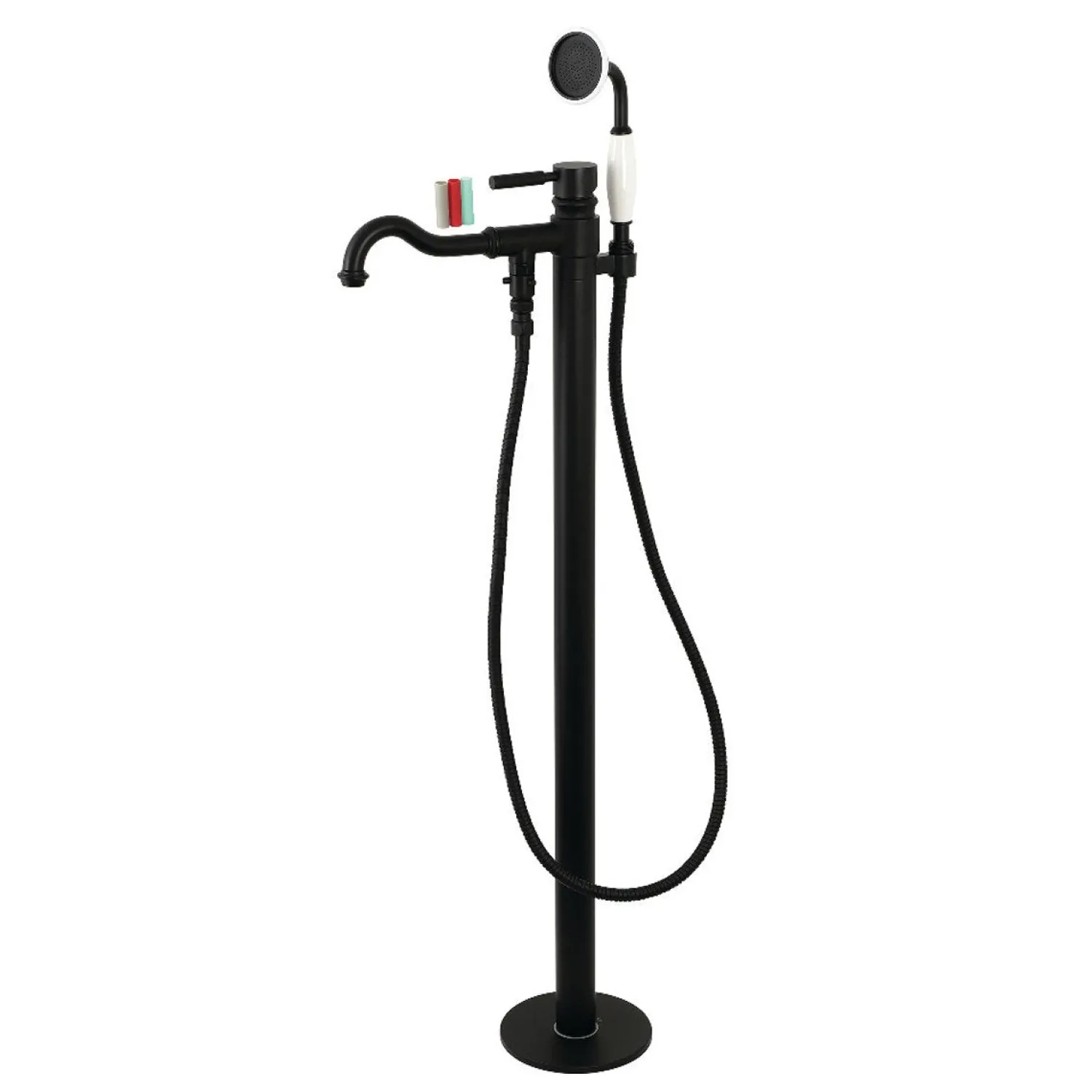 Best Kaiser Freestanding Tub Faucet with Hand Shower in Matte Black Free Standing Tub Fillers|Tub Faucets