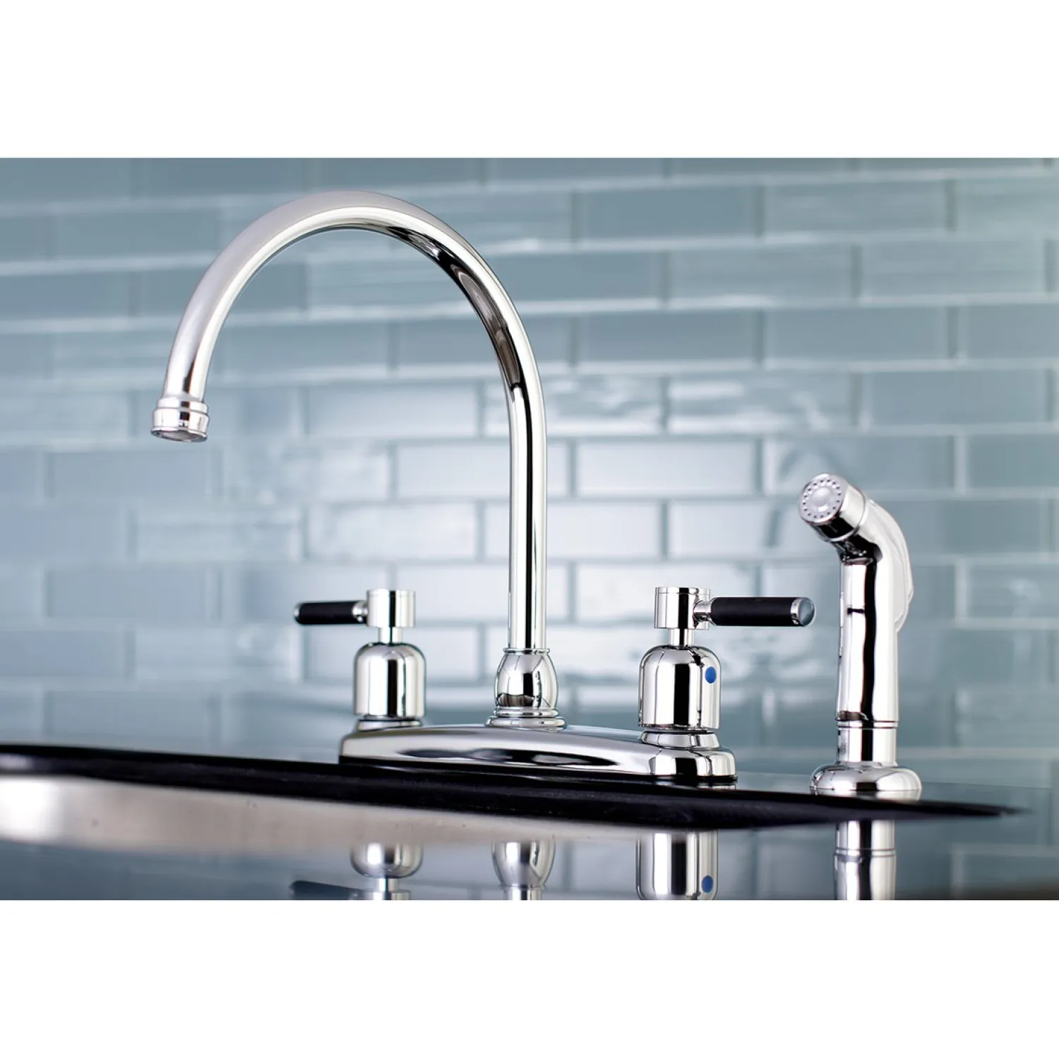 Best Kaiser 4-Hole Centerset Kitchen Faucet Faucets With Side Spray