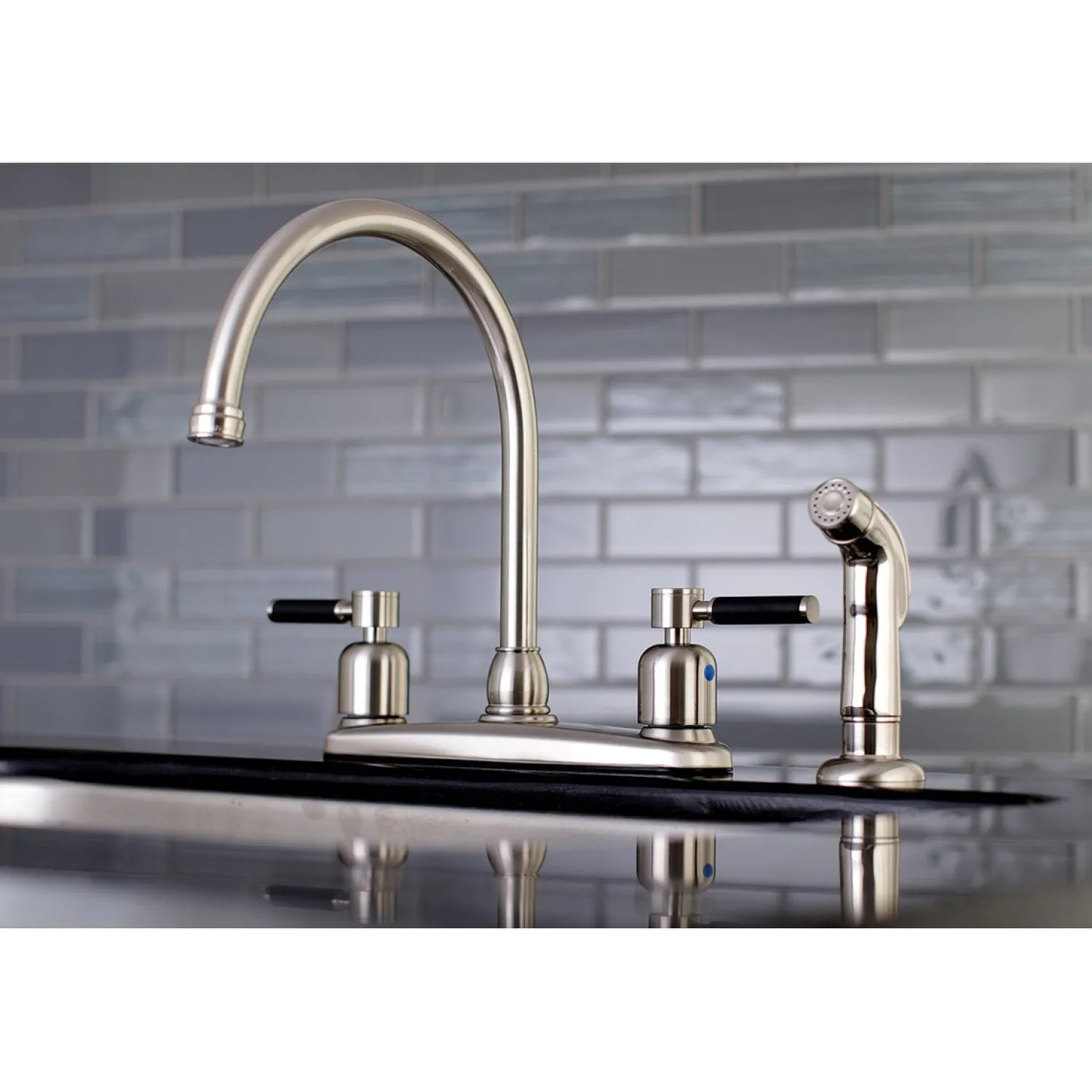 Best Kaiser 4-Hole Centerset Kitchen Faucet Faucets With Side Spray