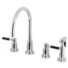 Clearance Kaiser 8-Inch Widespread Kitchen Faucet with Brass Sprayer Widespread Kitchen Faucets|Faucets With Side Spray