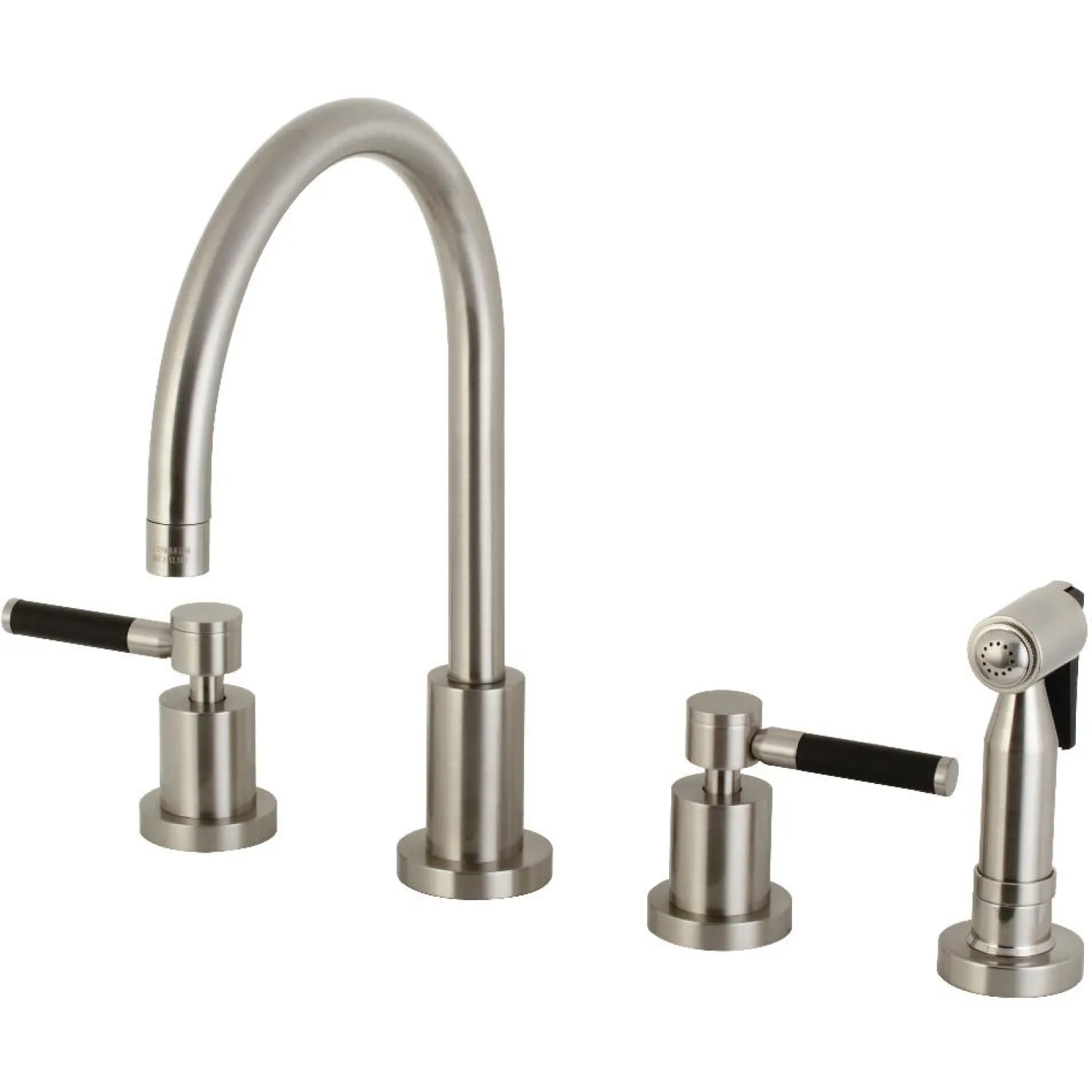 Clearance Kaiser 8-Inch Widespread Kitchen Faucet with Brass Sprayer Widespread Kitchen Faucets|Faucets With Side Spray