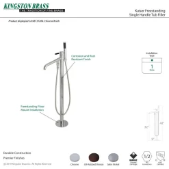 Outlet Kaiser Single Hole Single Handle Freestanding Tub Faucet with Hand Shower Free Standing Tub Fillers|Tub Faucets