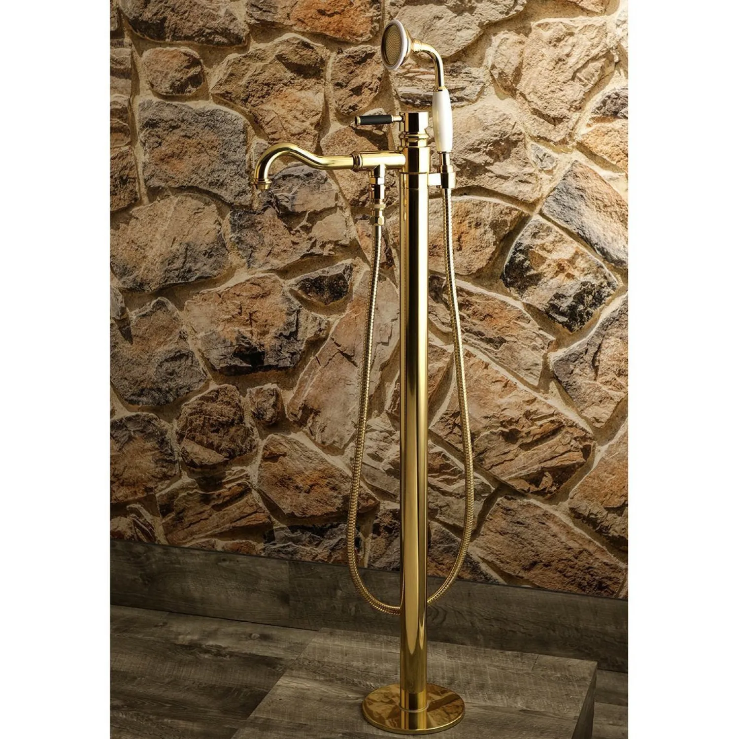 Discount Kaiser Single Handle Single Hole Freestanding Tub Faucet with Hand Shower Free Standing Tub Fillers|Tub Faucets
