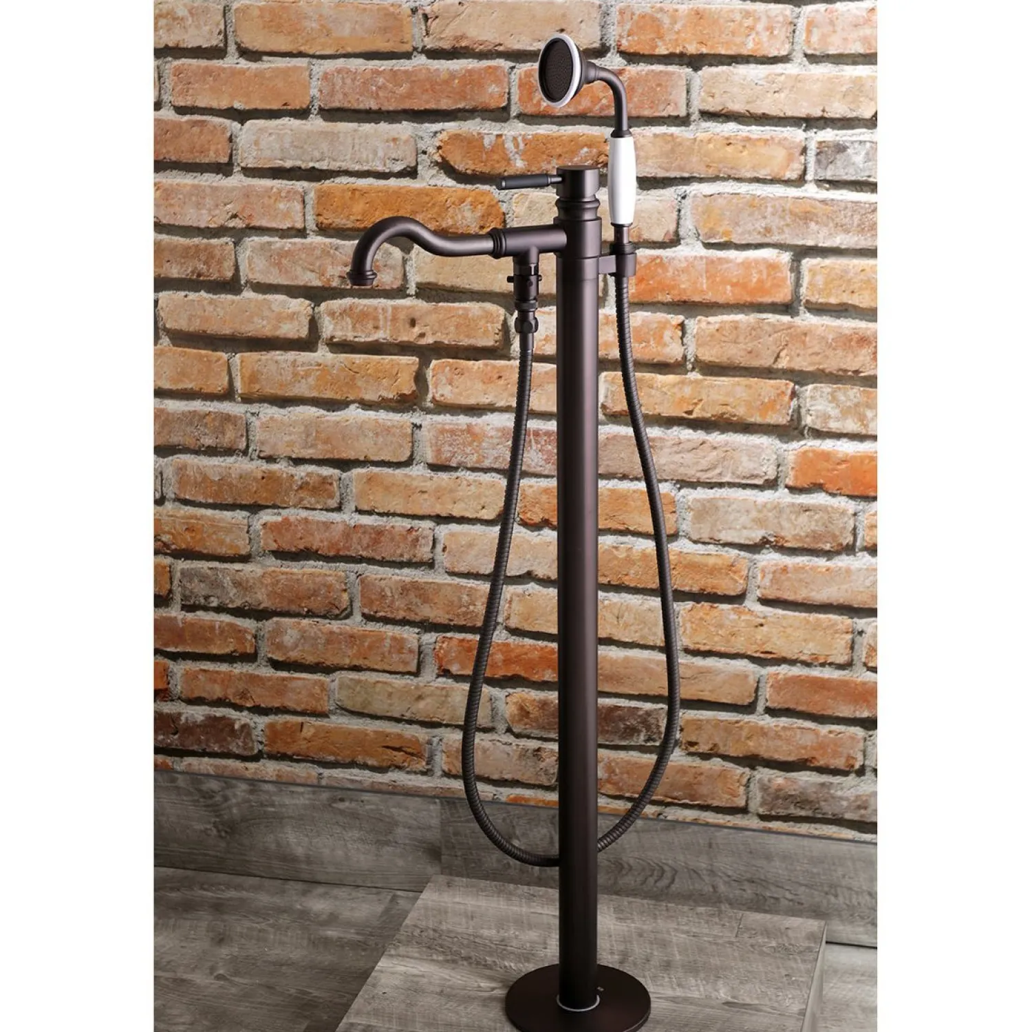 Discount Kaiser Single Handle Single Hole Freestanding Tub Faucet with Hand Shower Free Standing Tub Fillers|Tub Faucets