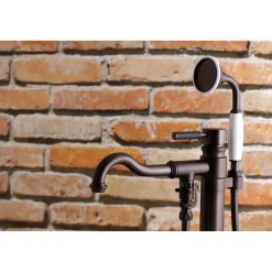 Discount Kaiser Single Handle Single Hole Freestanding Tub Faucet with Hand Shower Free Standing Tub Fillers|Tub Faucets