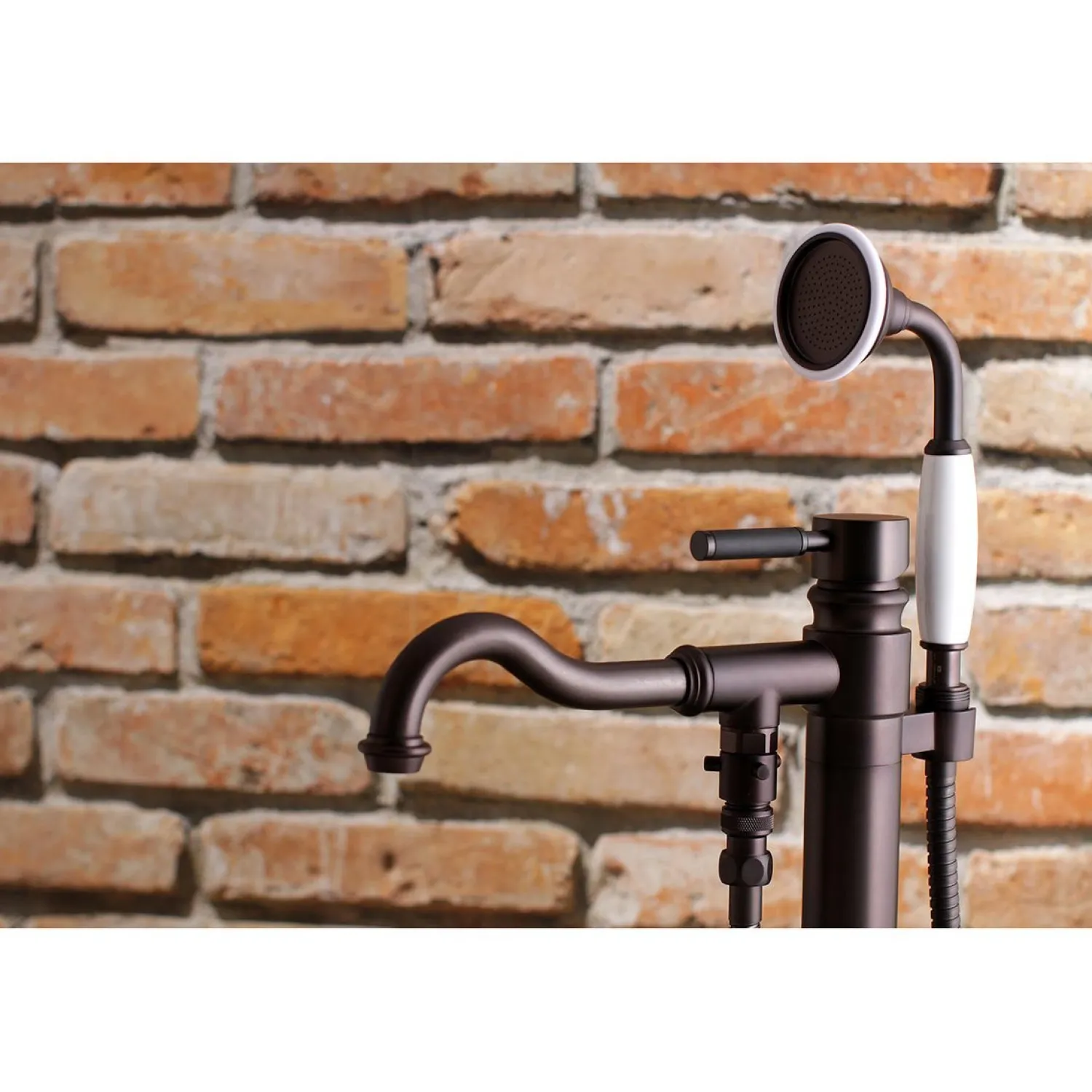 Discount Kaiser Single Handle Single Hole Freestanding Tub Faucet with Hand Shower Free Standing Tub Fillers|Tub Faucets
