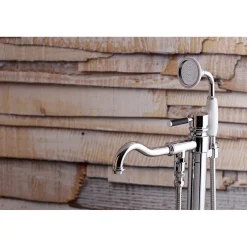 Discount Kaiser Single Handle Single Hole Freestanding Tub Faucet with Hand Shower Free Standing Tub Fillers|Tub Faucets