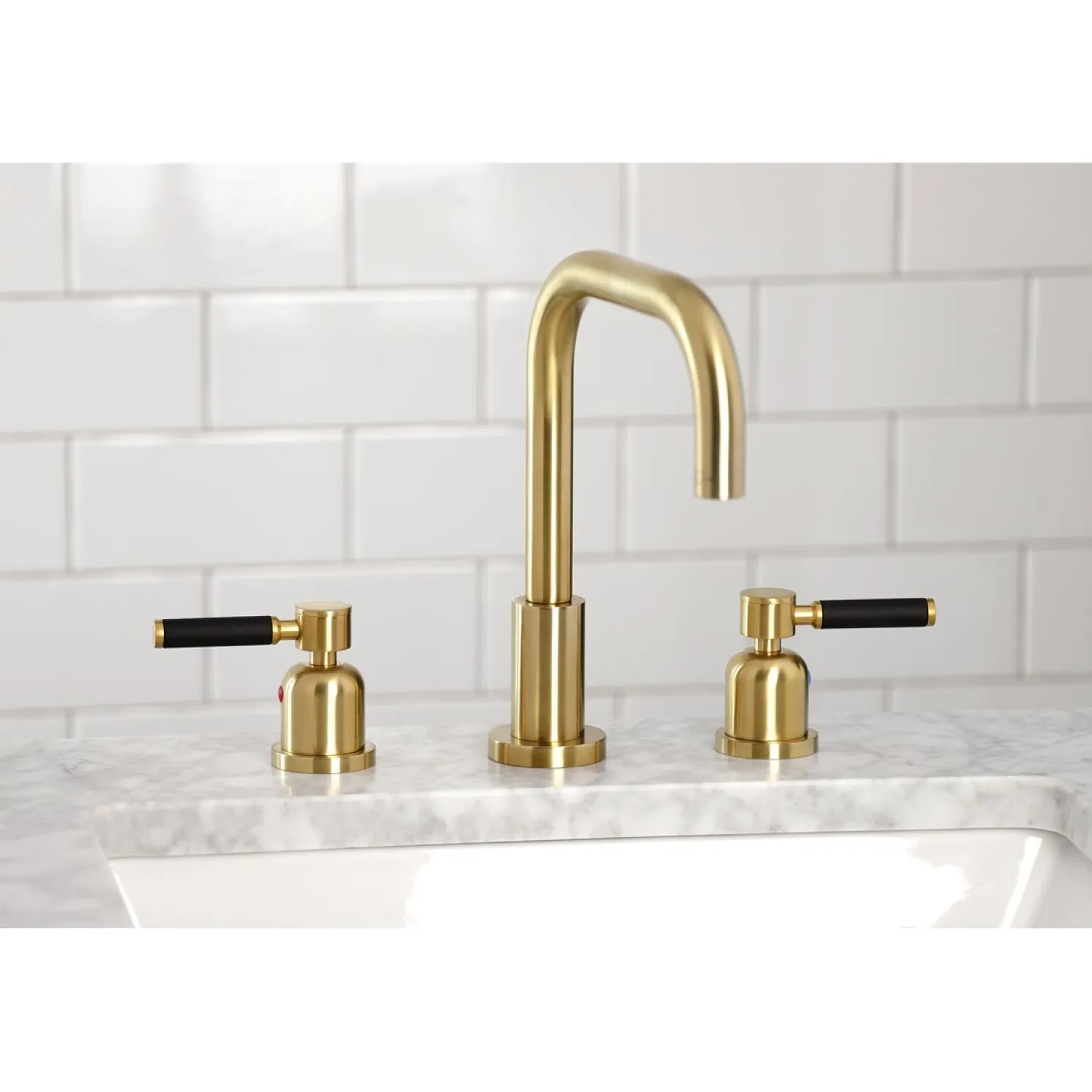 Sale Kaiser Widespread Bathroom Faucet with Brass Pop-Up 8" Widespread