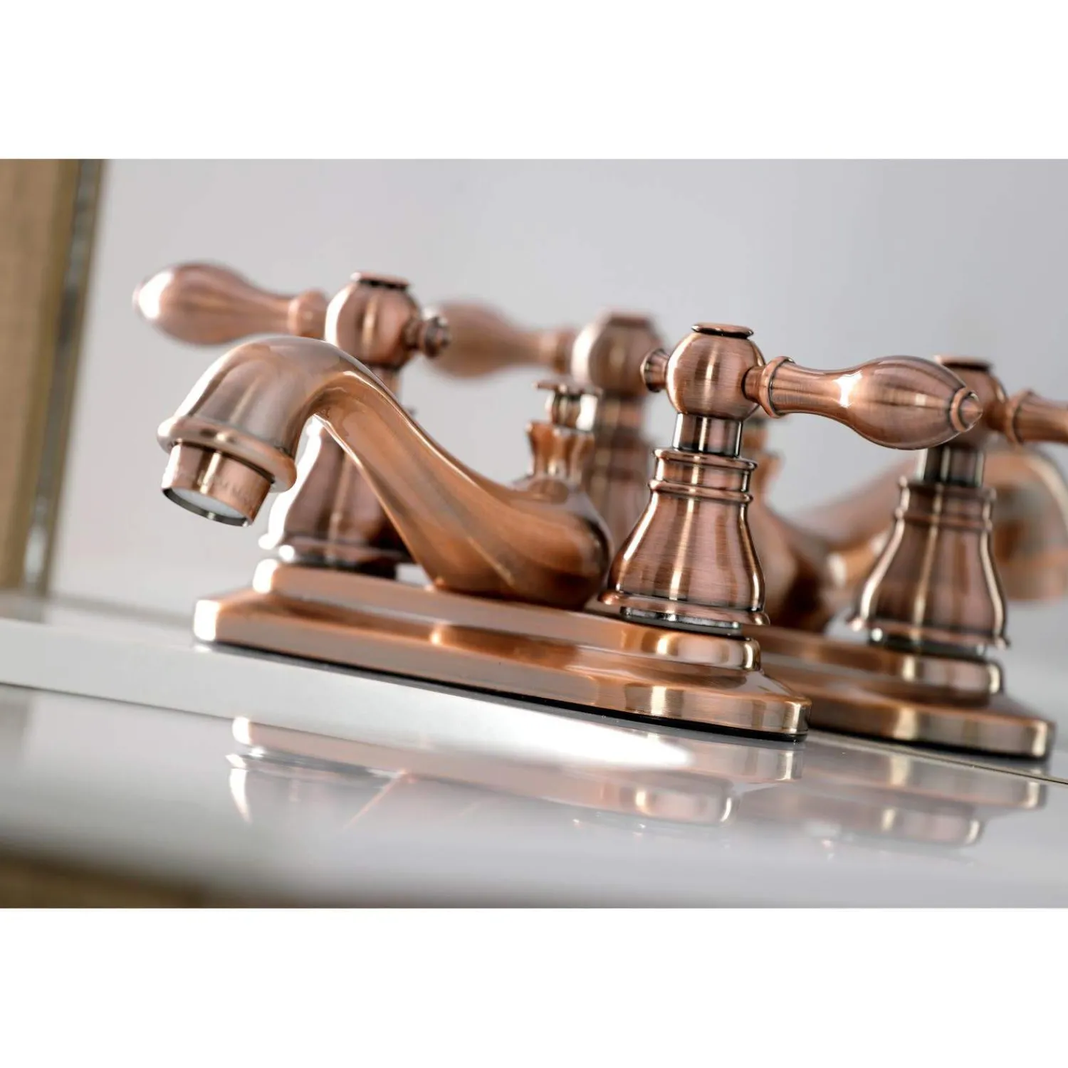 Hot KB606ACL American Classic 4" Centerset Bathroom Faucet, Antique Copper 4" Center Set