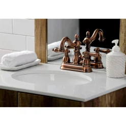 Best KB160ALAC Heritage 4 in. Centerset Bathroom Faucet, Antique Copper 4