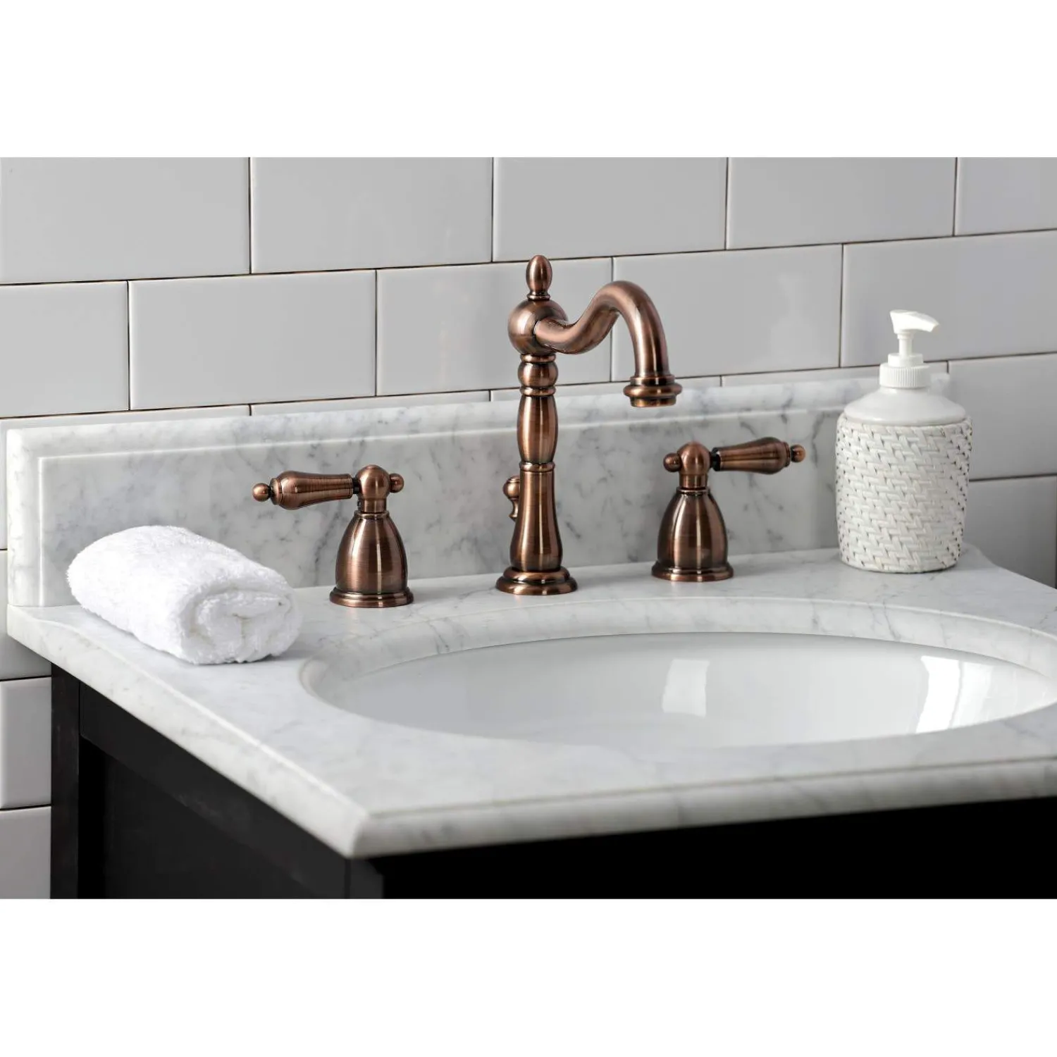 KB197ALAC 8 in. Widespread Bathroom Faucet, Antique Copper 8" Widespread