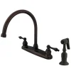New KB725ALBS 8-Inch Centerset Kitchen Faucet in Oil Rubbed Bronze Faucets With Side Spray