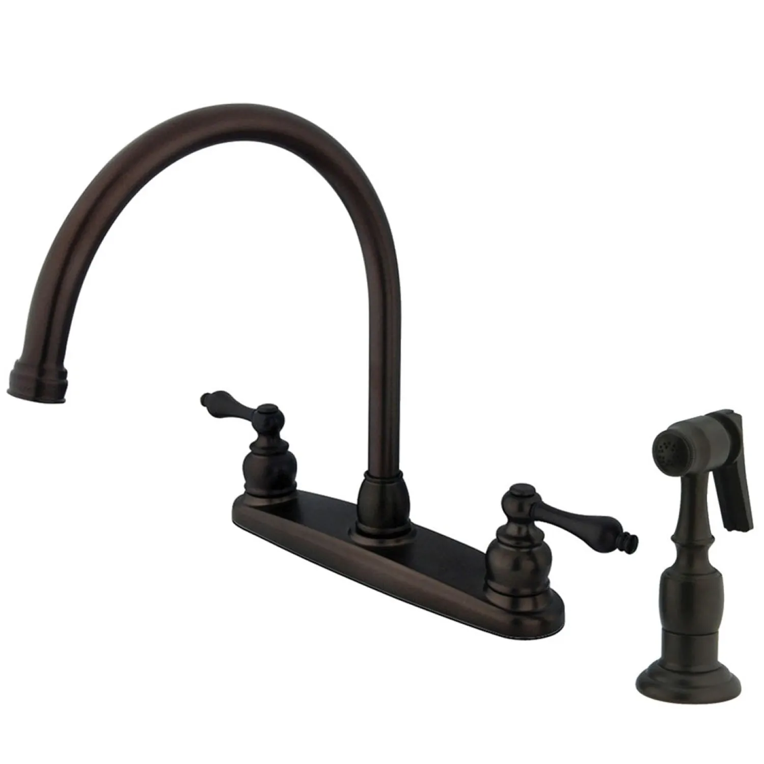 New KB725ALBS 8-Inch Centerset Kitchen Faucet in Oil Rubbed Bronze Faucets With Side Spray