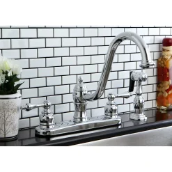 Hot KB3111ALBS 8-Inch Centerset Kitchen Faucet in Polished Chrome Faucets With Side Spray