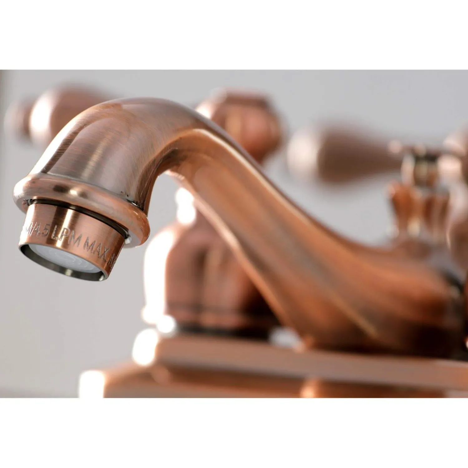 KB606AL Restoration 4 in. Centerset Bathroom Faucet, Antique Copper 4" Center Set