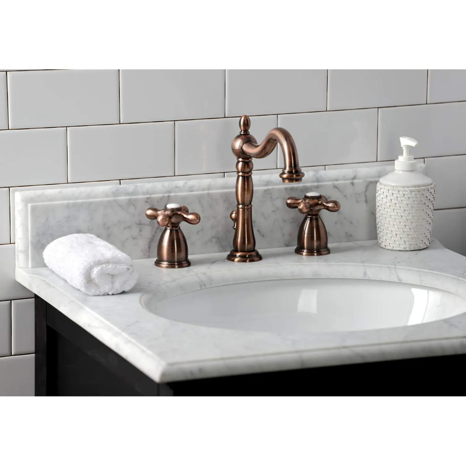 KB197AXAC 8 in. Widespread Bathroom Faucet, Antique Copper 8" Widespread