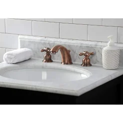 Clearance KB966AX Victorian Widespread Bathroom Faucet, Antique Copper 8" Widespread