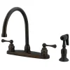 Discount KB725BLBS 8-Inch Centerset Kitchen Faucet in Oil Rubbed Bronze Faucets With Side Spray