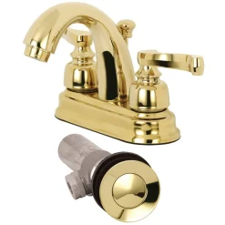 KB5612FLB 4-Inch Centerset Bathroom Faucet in Polished Brass 4" Center Set