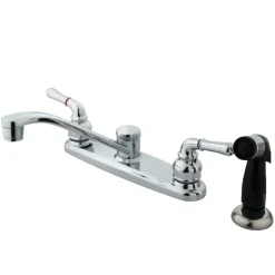 Outlet KB272 8-Inch Centerset Kitchen Faucet in Polished Chrome Faucets With Side Spray