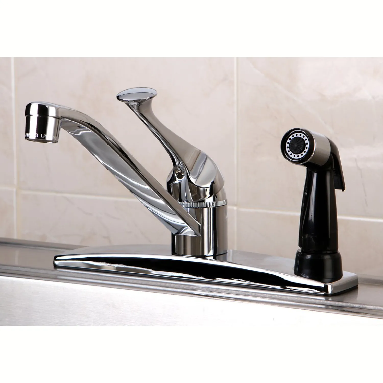 KB0573 8-Inch Centerset Kitchen Faucet in Polished Chrome Faucets With Side Spray