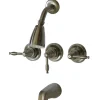 Best KB238KL Magellan Three Handle Tub and Shower Faucet in Satin Nickel Tub & Shower Sets