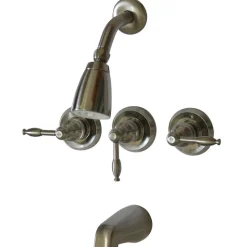 Best KB238KL Magellan Three Handle Tub and Shower Faucet in Satin Nickel Tub & Shower Sets