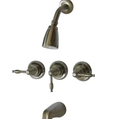 Best KB238KL Magellan Three Handle Tub and Shower Faucet in Satin Nickel Tub & Shower Sets