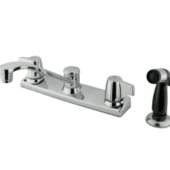 New KB120P 8-Inch Centerset Kitchen Faucet in Polished Chrome Faucets With Side Spray