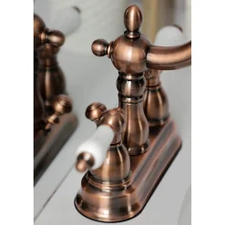Outlet KB160PLAC Heritage 4 in. Centerset Bathroom Faucet, Antique Copper 4