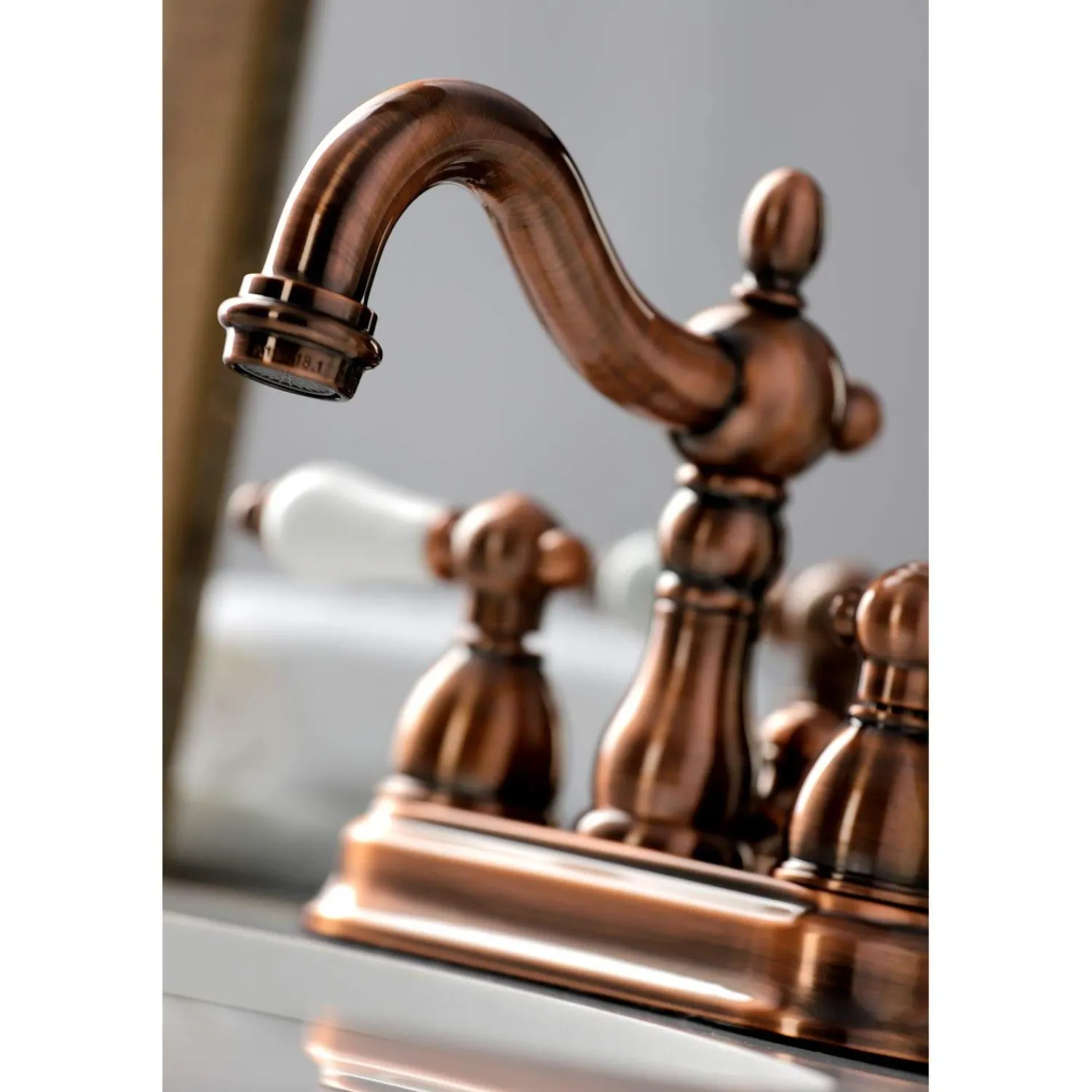 Outlet KB160PLAC Heritage 4 in. Centerset Bathroom Faucet, Antique Copper 4" Center Set