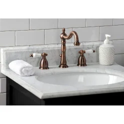 New KB197PLAC 8 in. Widespread Bathroom Faucet, Antique Copper 8