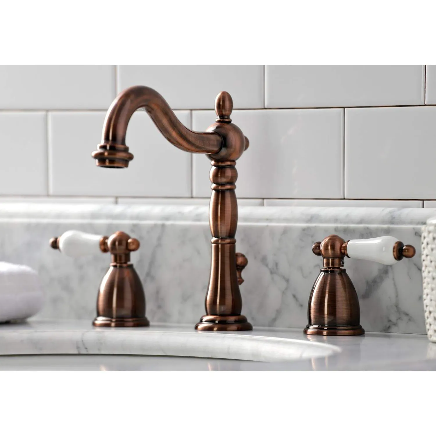 New KB197PLAC 8 in. Widespread Bathroom Faucet, Antique Copper 8" Widespread