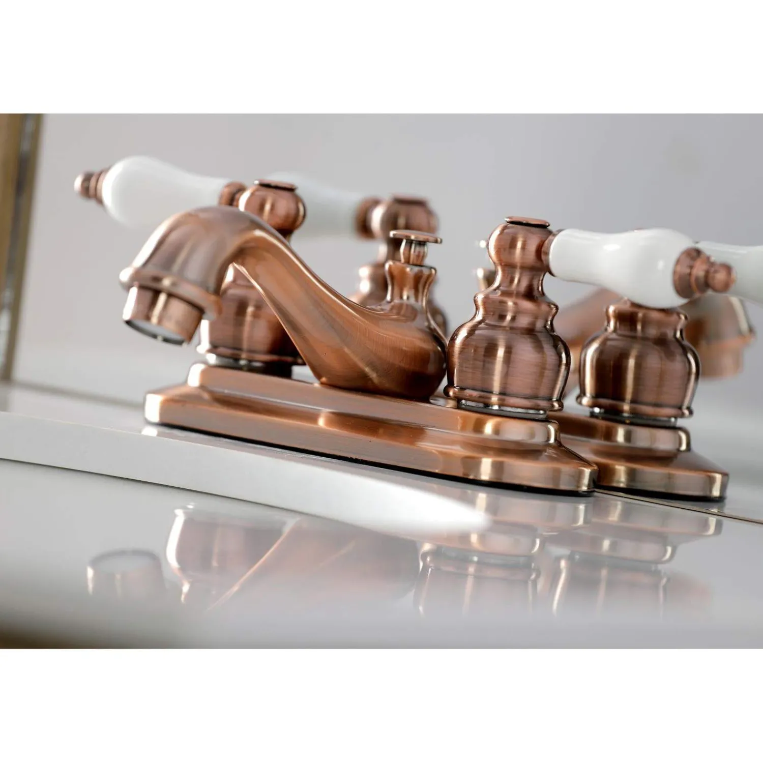 Outlet KB606PL Restoration 4 in. Centerset Bathroom Faucet, Antique Copper 4" Center Set