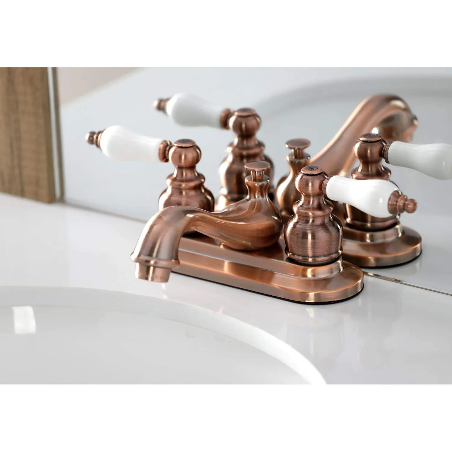 Outlet KB606PL Restoration 4 in. Centerset Bathroom Faucet, Antique Copper 4" Center Set
