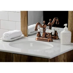 KB160PXAC Heritage 4 in. Centerset Bathroom Faucet, Antique Copper 4" Center Set