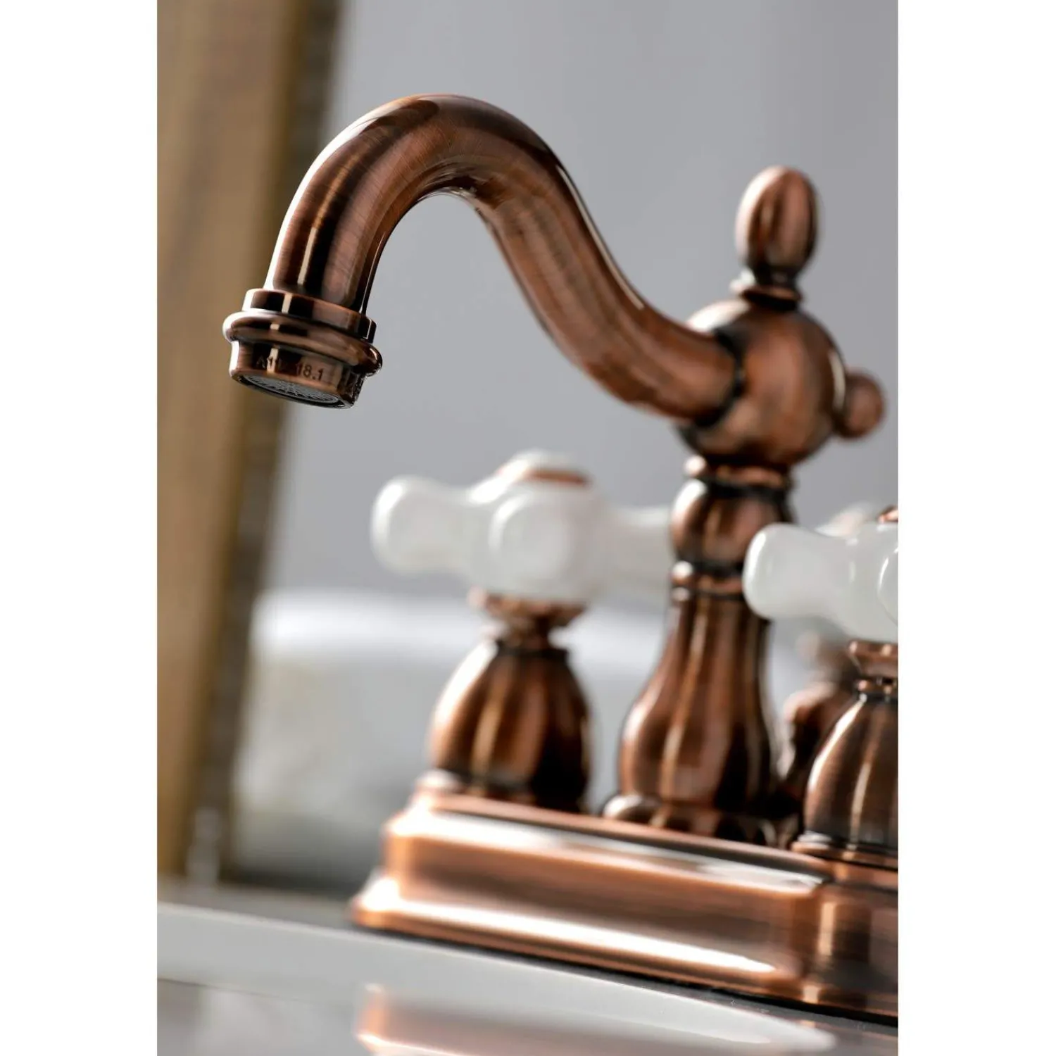KB160PXAC Heritage 4 in. Centerset Bathroom Faucet, Antique Copper 4" Center Set
