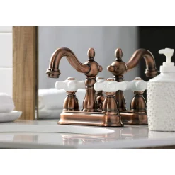 KB160PXAC Heritage 4 in. Centerset Bathroom Faucet, Antique Copper 4