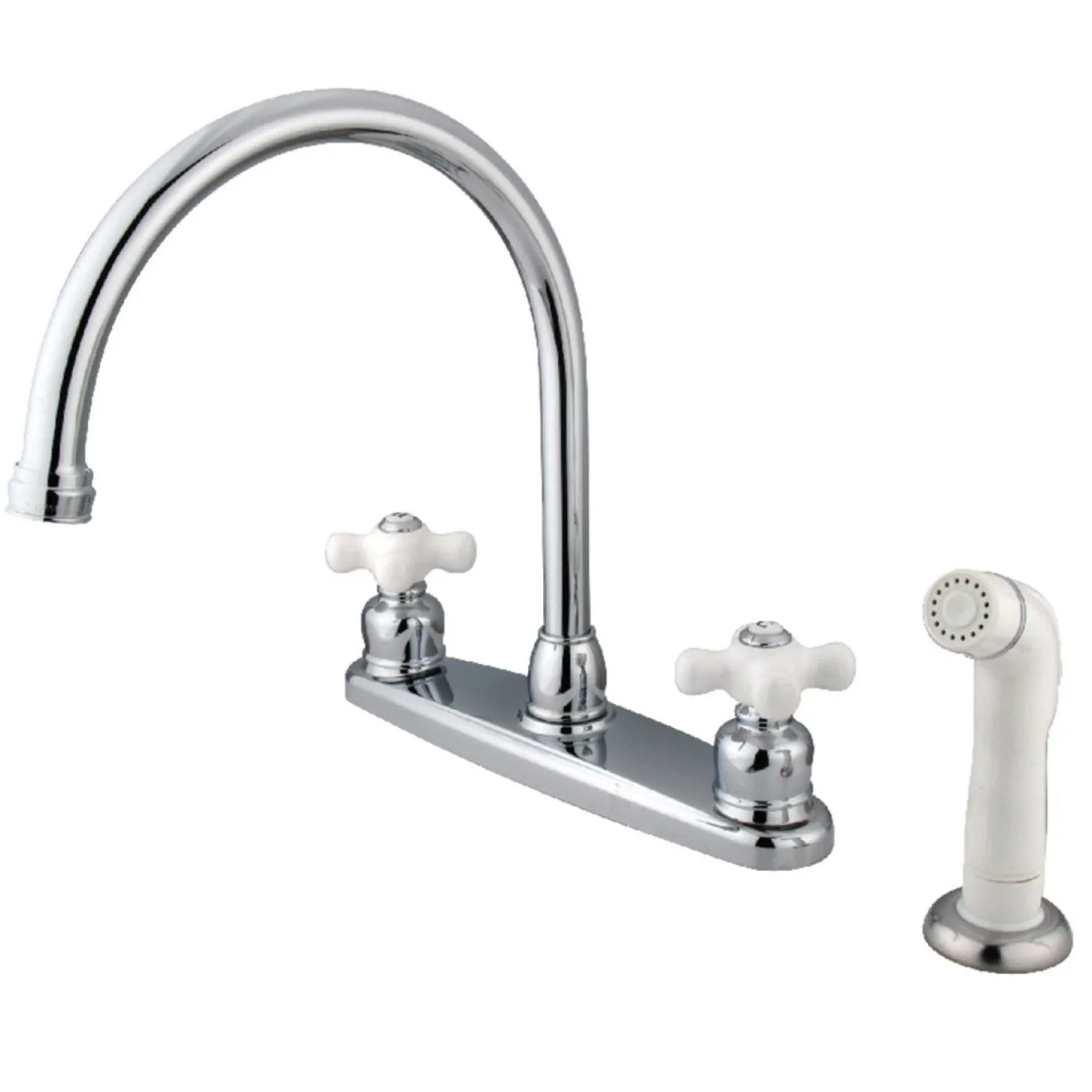 Outlet KB721PX 8-Inch Centerset Kitchen Faucet in Polished Chrome Faucets With Side Spray