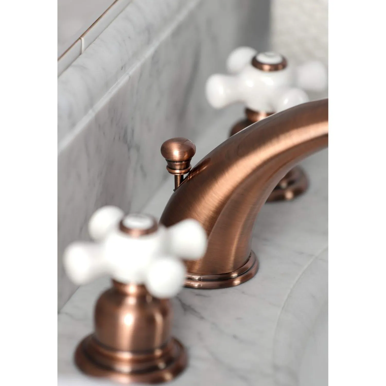 Outlet KB966PX Magellan Widespread Bathroom Faucet, Antique Copper 8" Widespread
