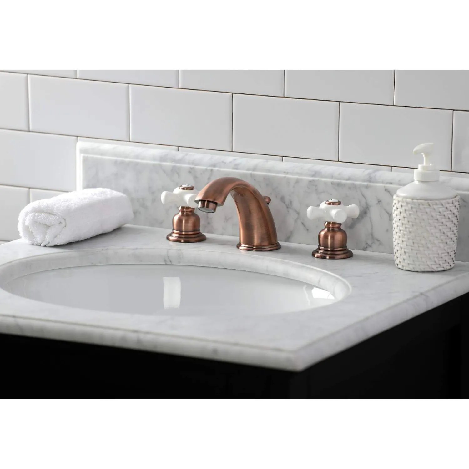 Outlet KB966PX Magellan Widespread Bathroom Faucet, Antique Copper 8" Widespread