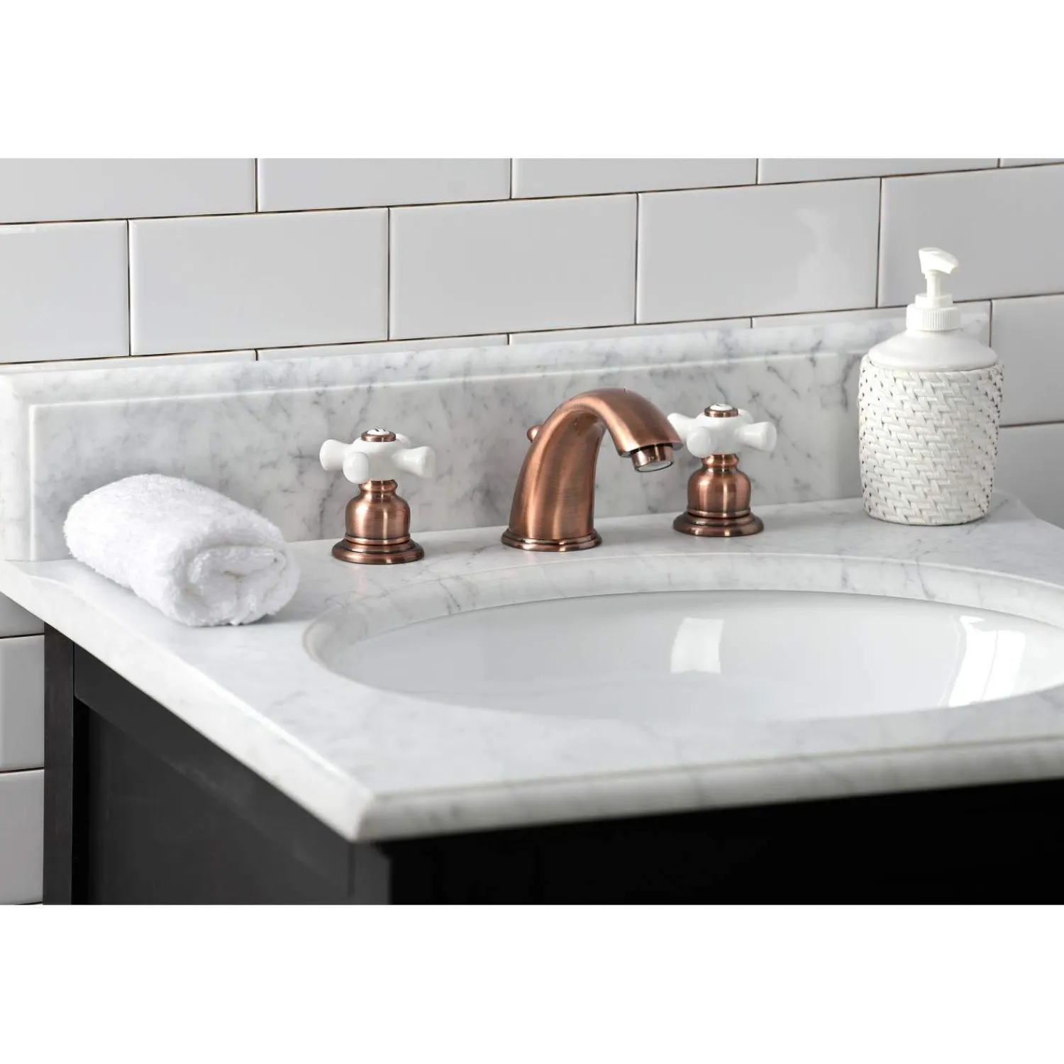 Outlet KB966PX Magellan Widespread Bathroom Faucet, Antique Copper 8" Widespread
